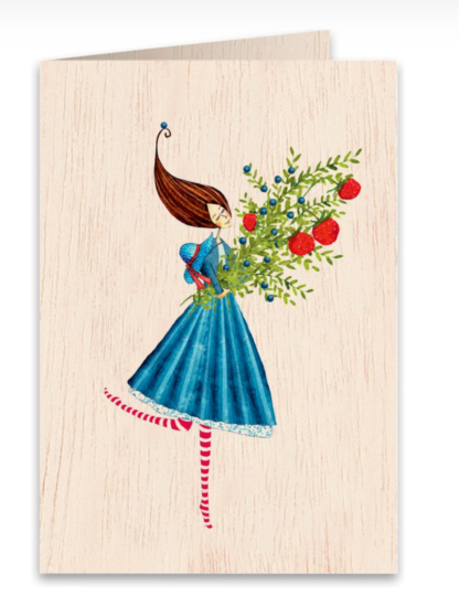 Tarjeta de madera Flowers