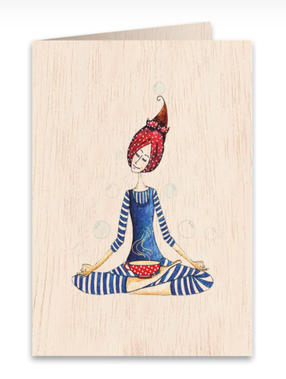 Tarjeta de madera Yoga