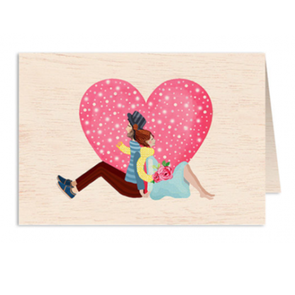 Tarjeta de madera You and me