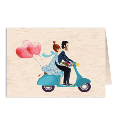 Tarjeta de madera Moto