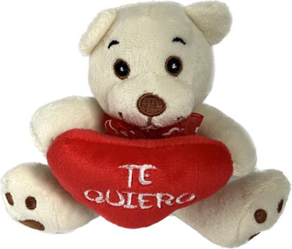 Mini Oso blanco corazón 15cm