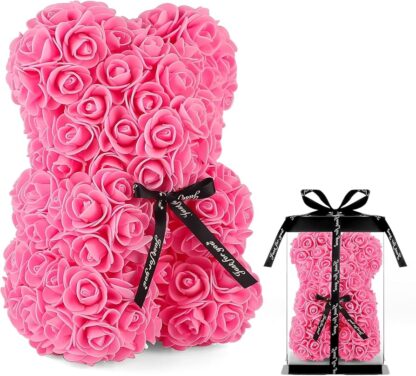 Oso de Rosas de Foam 25cm Color Rosa
